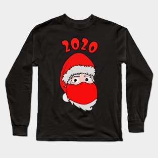 2020 Christmas Gift Masked Santa Claus Long Sleeve T-Shirt